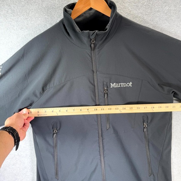 Marmot M3 Soft Shell Jacket Men's Large Black Stretch Secure Pockets Full Zip - Picture 5 of 13